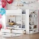 preview thumbnail 14 of 24, Twin over Twin Bunk Bed With 2 Drawers & Multi-layer Cabinet White