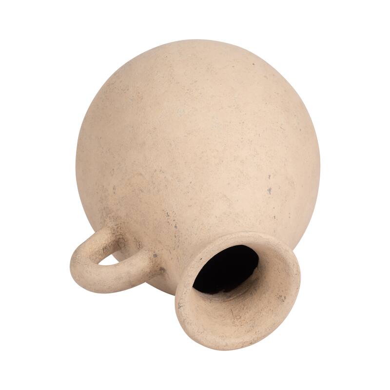 Sagebrook Home Terracotta, 19" Unique Jug With Handle, Round, Textured, Serenity/Mysterious, Ideal gift