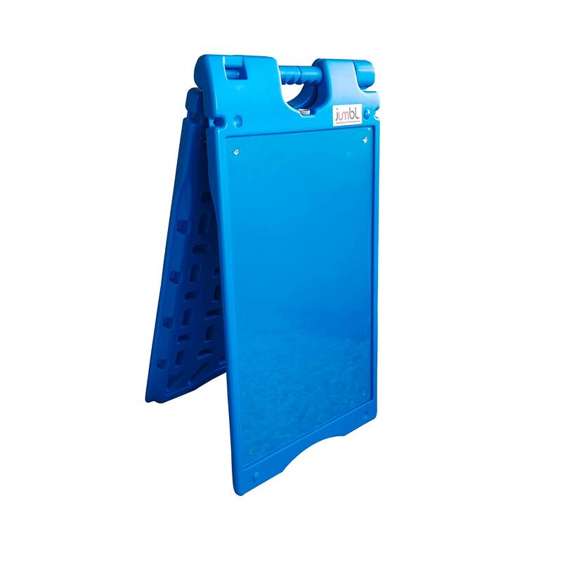 Jumbl A Frame Sandwich Board – 15.7 x 26” Display Sidewalk Sign with PVC Sign Protector (Blue) - Blue