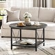 preview thumbnail 2 of 4, Moasis Industrial 2-Tier Round Coffee Table with Shelf