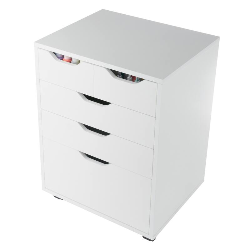 Halifax Bins & Drawers Storage Mobile Cabinet, White