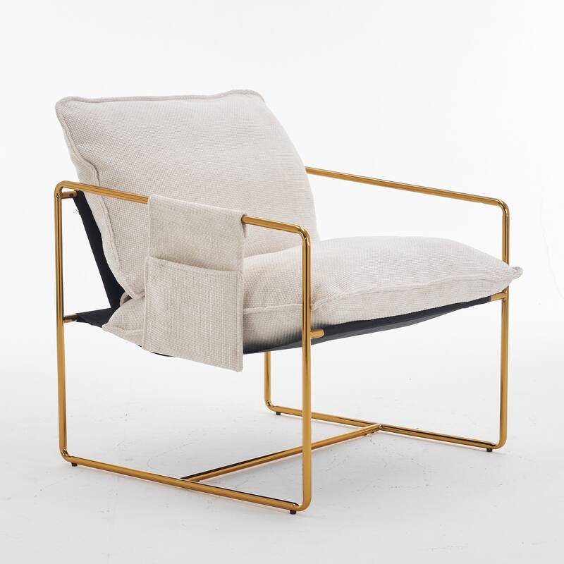 Upholstered Hanging Armchair with Arm PocketsMetal frame 2PCS
