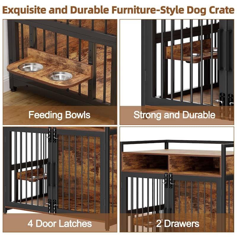 Dog Crate Furniture Wooden Dog Crate End Side Table