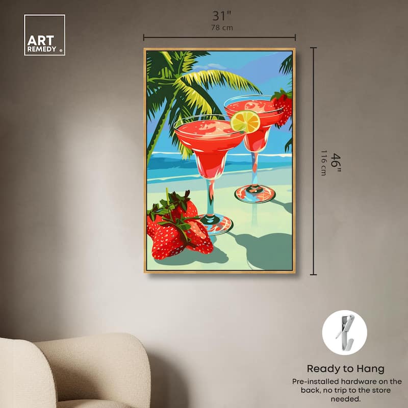 Strawberry Daiquri Breeze Canvas by Art Remedy