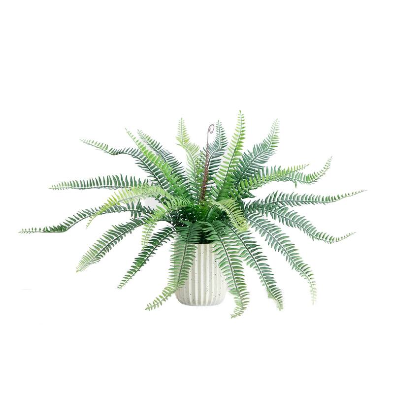 Boston Fern Artificial Potted Plant - 16" - Green