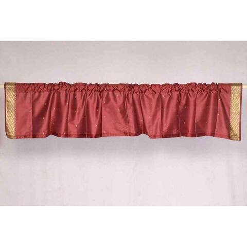 Maroon - Rod Pocket Top It Off handmade Sari Valance - Pair