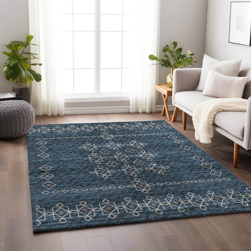 Premium Washable Super Soft Boho Medallion Mayfield Rug - Blue - 10' x 14' - Rectangle