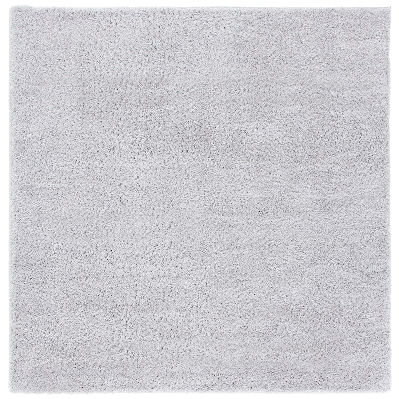 SAFAVIEH August Shag Severina Solid 1.25-inch Thick Rug - 6'7" Square - Light Grey