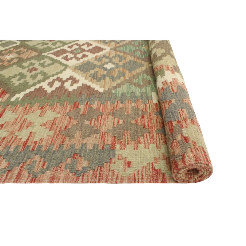 Sun Faded Flatweave Nathalie Brown/Ivory Rug - 6'7" x 9'5"