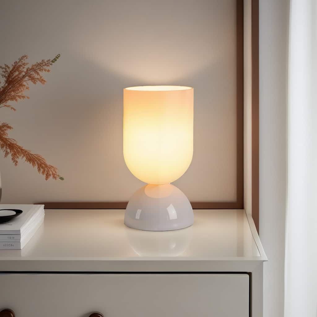 8.9" Modern Glass Table Lamp - Dimmable Desk Lamp for Bedroom & Living Room, UL Certified