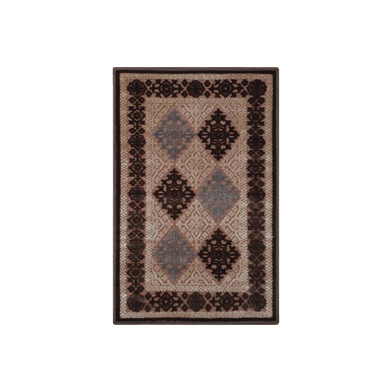 Superior Floral Medallion Sculpted High-Low Pile Polyester Area Rug