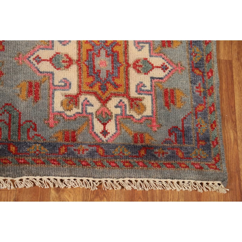Geometric Kazak Oriental Rug Handmade Traditional Wool Carpet - 4'0" x 5'10"