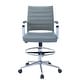 preview thumbnail 8 of 6, Set of 2 Modern Designer Ergonomic Office Drafting Chair With Arms Ribbed Computer Gray