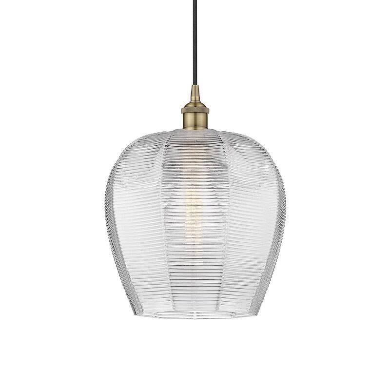 Innovations Lighting 616-1P-15-12 Norfolk Pendant Norfolk 12" Wide - Antique Brass / Clear