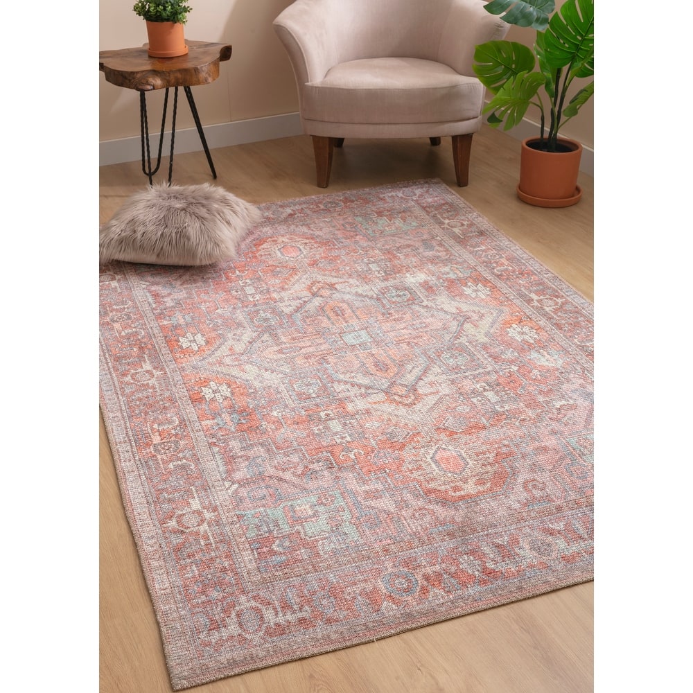 VER01 Vera Collection Coral Power Loomed Indoor Area Rug