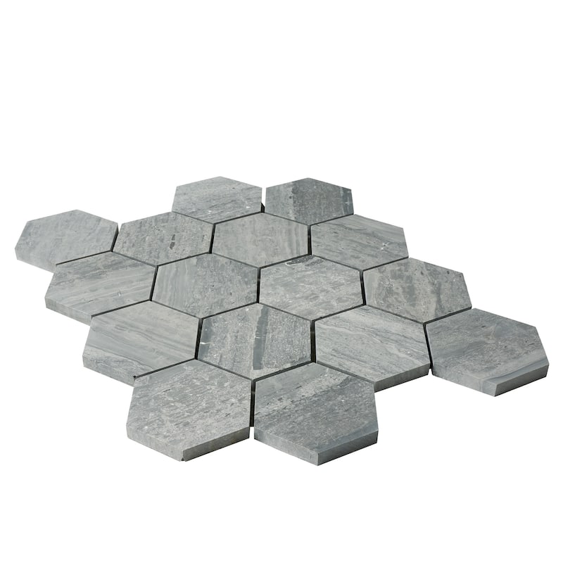 Marinewood Marble 3" x 3" Honeycomb Honed Mosaic Tile
