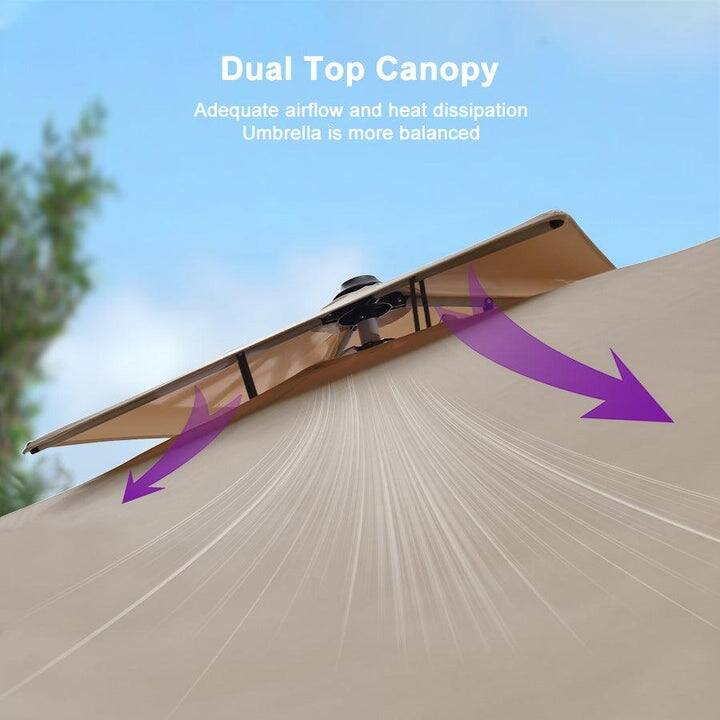 PURPLE LEAF 10 x 13ft Outdoor Rectangle Large Cantilever Umbrella with Base