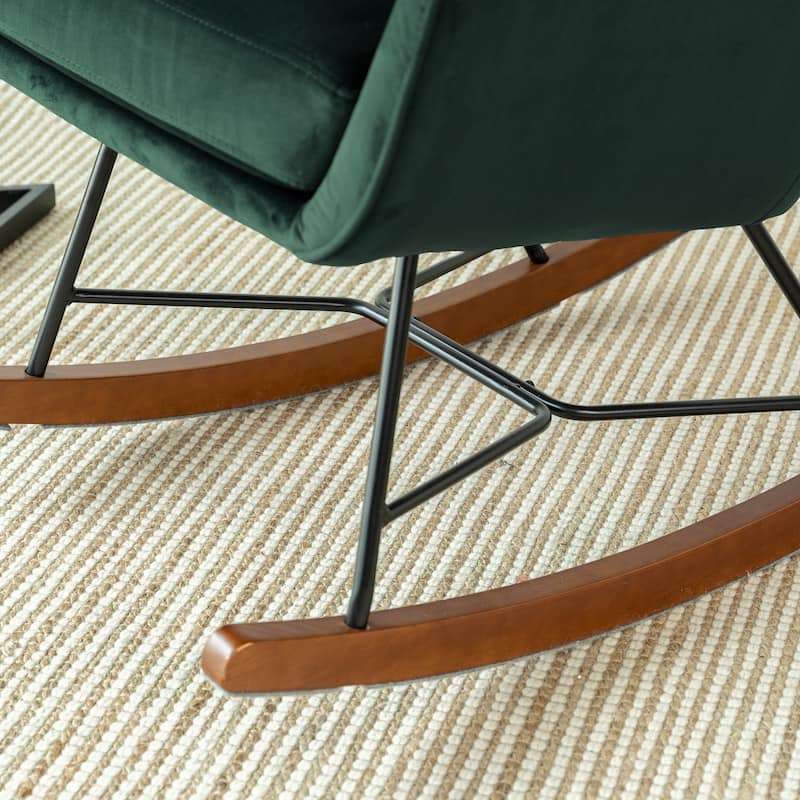 Salisbury Mid-Century Modern Velvet Rocking Chair
