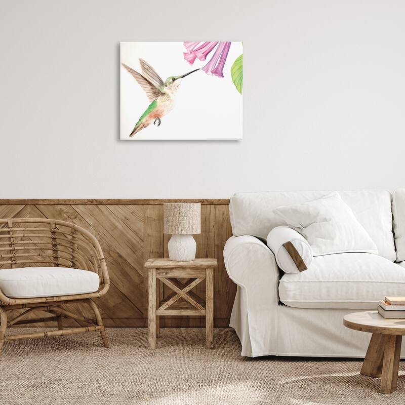 Stupell Hummingbird & Bluebell Flower Canvas Wall Art Design By Stephanie Fielden