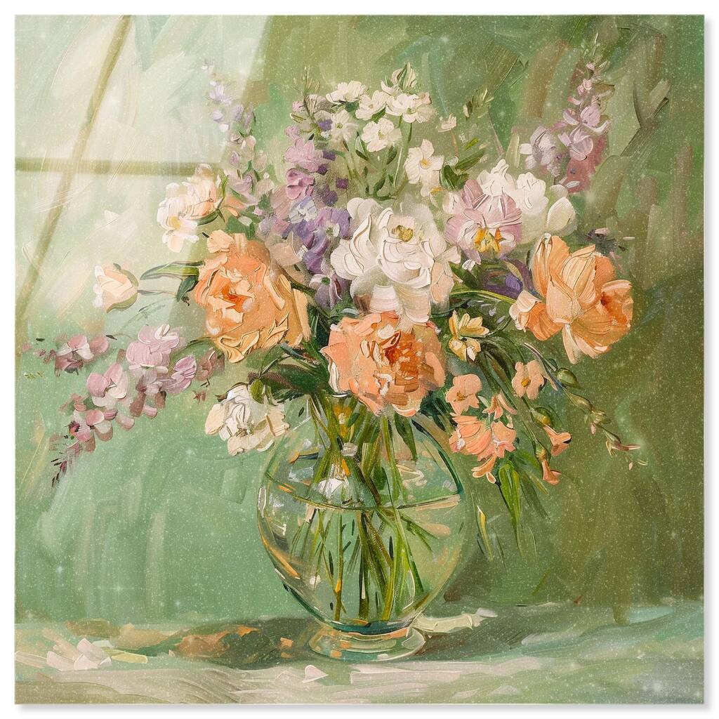 Vase and Greenery Acrylic by Art Remedy, Ready to Hang