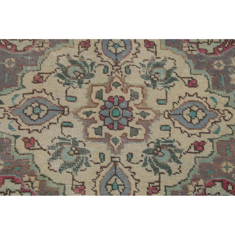 Tabriz Persian Vintage Area Rug Handmade Wool Carpet - 10'1"x 12'10"