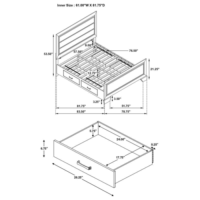 Kauffman Transitional Wood Storage Panel Bed