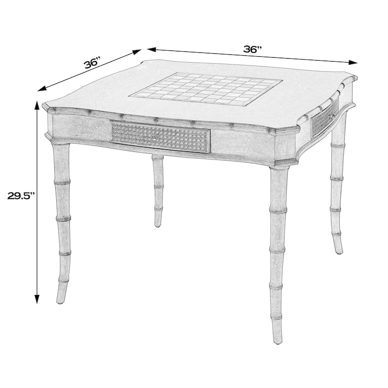 Osman 36 in. W Square Wood Chess-Checker Board Game Table with Storage Drawers