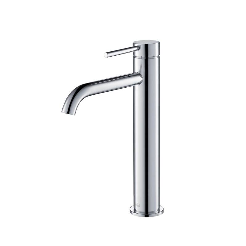 Luxury Solid Brass Single Hole Bathroom Vessel Sink Faucet - Chrome