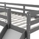 preview thumbnail 17 of 16, Solid Pine Wood Twin Size L-Shaped Loft Bed with Ladders and Slide