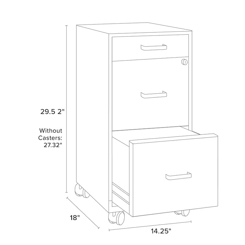 Space Solutions 18" Deep 3 Drawer Metal File Cabinet