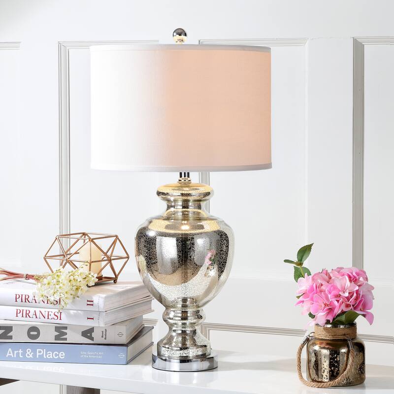 SAFAVIEH Lighting 28-inch Morocco Mercury Glass Table Lamp (Set of 2) - 15"x15"x28"