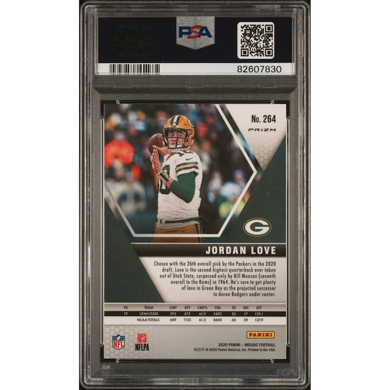 Jordan Love 2020 Panini Mosaic Green Football Rookie Card #264 Graded PSA 10 - 8'6" x 11'6"