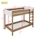 preview thumbnail 7 of 8, Twin Over Twin Solid Wood Bunk Bed with Teddy Fleece Panels, with Ladder & Guardrails, Underbed Storage Space