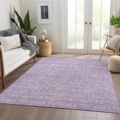 Machine Washable Indoor/ Outdoor Chantille Traditional Floral Rug