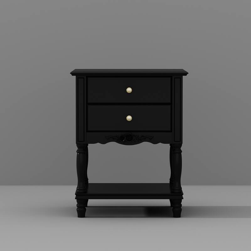 Rustic Farmhouse Accent End Table Nightstand Side Table 2 Colors White/Black