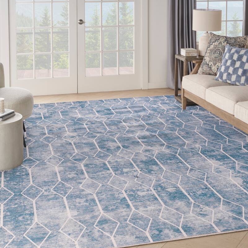 New Concept Washables Indoor only Geometric Machine Washable Area Rug