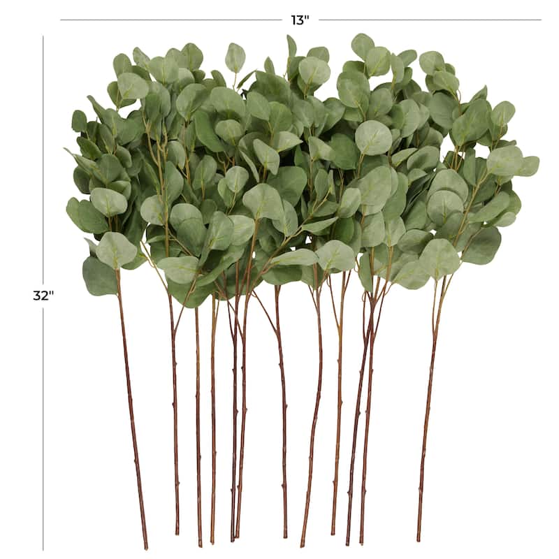 Polyester Eucalyptus Stem Tall Artificial Foliage - Set of 12 Green - Roche River Decor