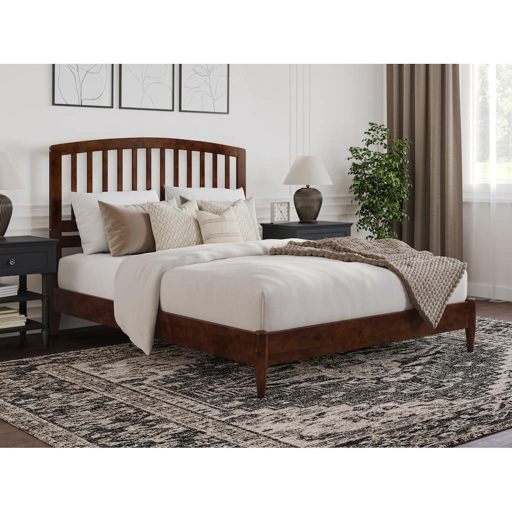 Solid Wood Low Profile Platform Bed - Rustic Retreat Design, Twin Twin XL Full Queen Sizes