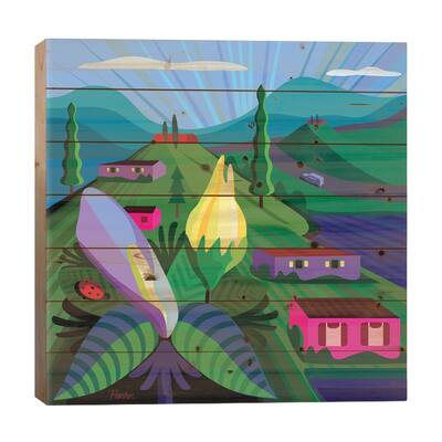Lake Chapala Print On Wood by Charles Harker - Multi-Color