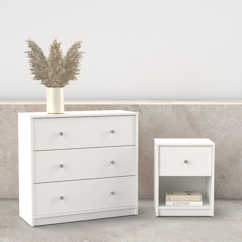 Porch & Den Zoe 2-Piece Bedroom Set - Nightstand And Chest - White