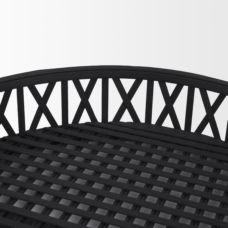 Thea Matte Black Wicker Trays (Set of 2) - 20.5L x 20.5W x 3.9H