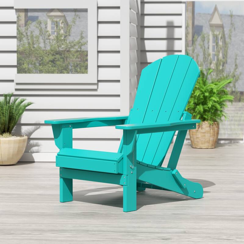 POLYTRENDS Laguna Folding Poly Eco-Friendly All Weather Outdoor Adirondack Chair