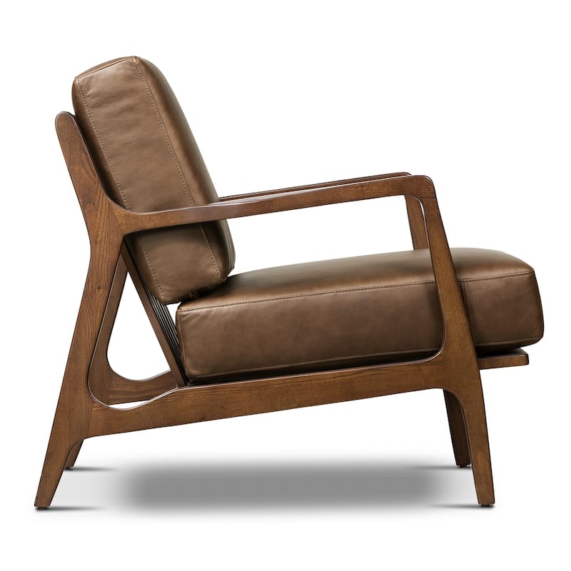Poly & Bark Verity Leather Lounge Chair - Full Grain Genuine Italian Leather
