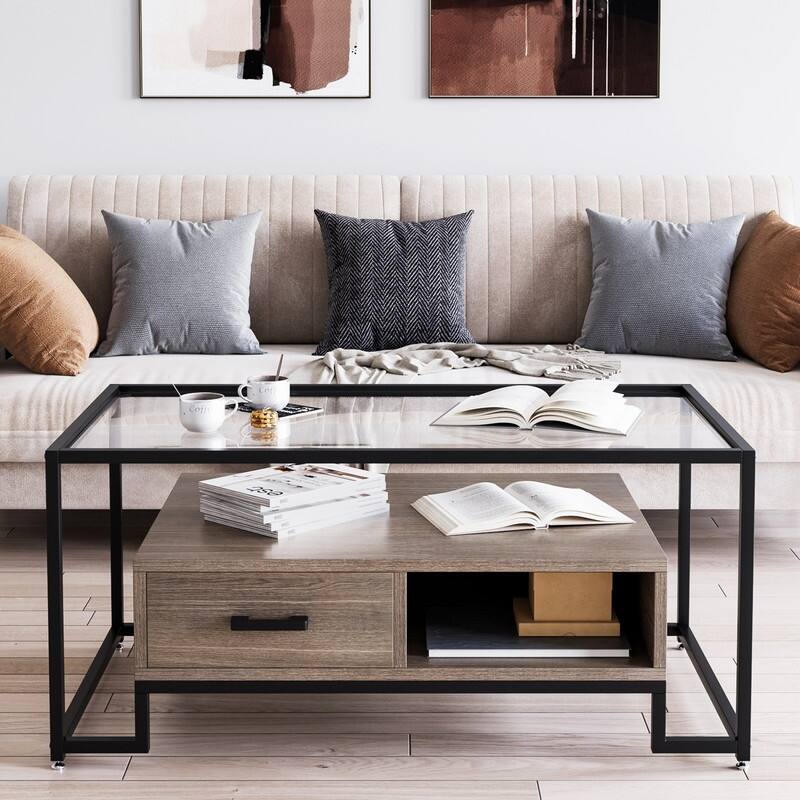Raised bottom coffee table