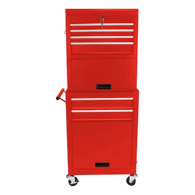 Versatile Lockable Rolling Tool Cabinet with Detachable Compartments for Workshop