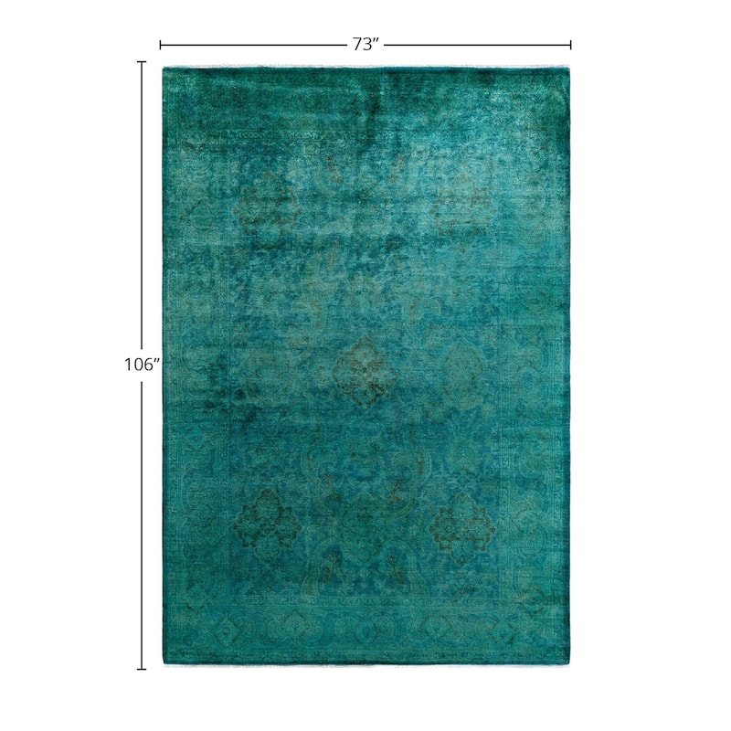 Contemporary Overdyed Wool Hand Knotted Area Rug - 6' 1" x 8' 10"