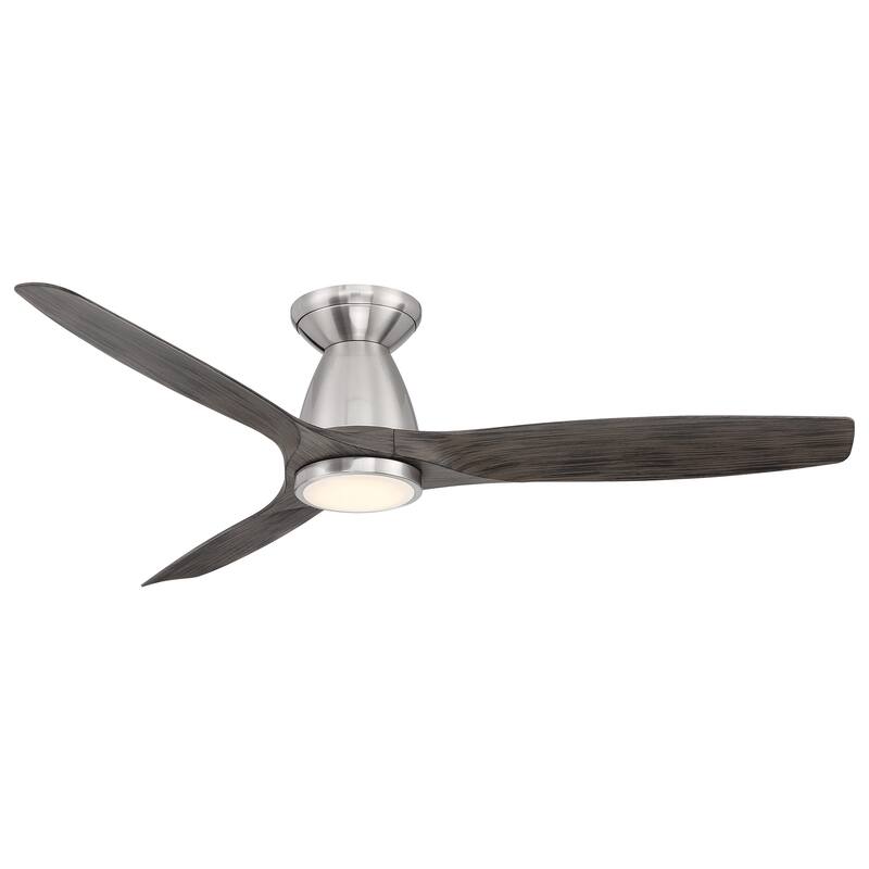 Skylark Flush Indoor Outdoor 3-Blade Smart Flush Mount Ceiling Fan 54in with 3000K LED and Remote Control - 54 - Ebony/Brushed Nickel