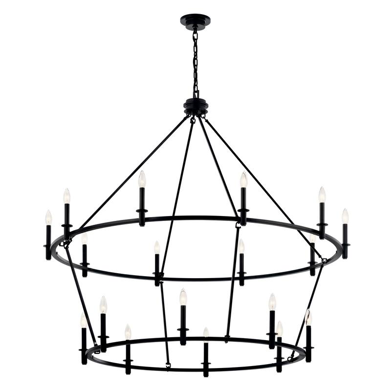 Kichler Lighting Carrick 54.25 in. 18-Light Tiered Chandelier - Black - 54.25