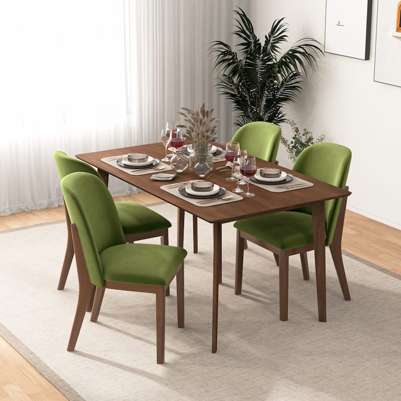 Bellar Mid Century Modern Linen/Velvet Dining Chair (Set of 2)