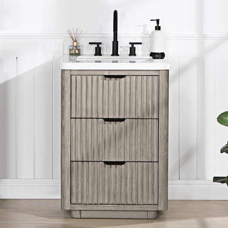 Cadiz Bath Vanity with Composite Stone Top without Mirror